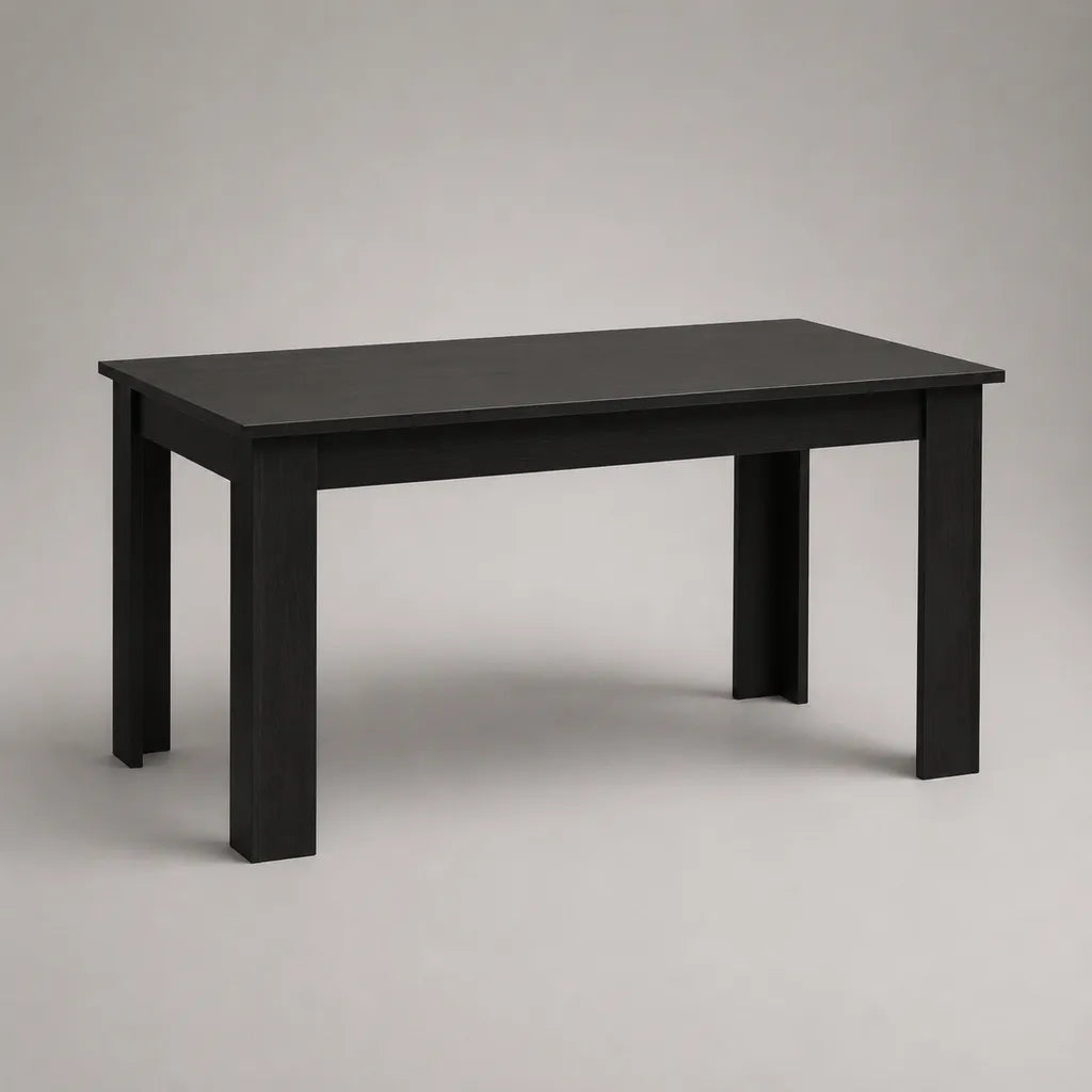 Tavolo da pranzo rettangolare a 4 posti in tavoletta a particelle nere, 120 × 70 × 75 cm